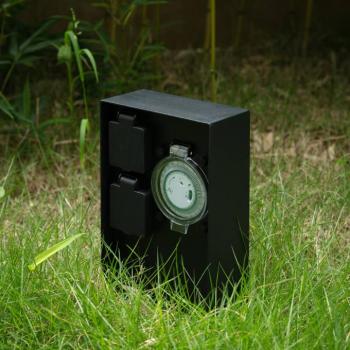 Prios Foranda villanyoszlop, 2 időzítő fekete 23 cm kép