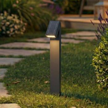 PRIOS LED-es napelemes utcai lámpa Lestor, antracit, dimmelhető, IP65