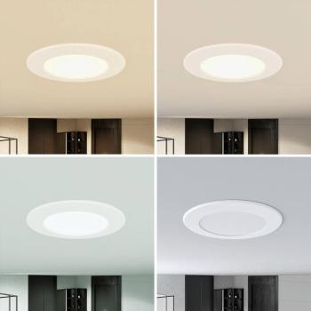 Prios LED-es süllyesztett spotlámpa Rida, fehér. Ø 12 cm, CCT, IP44 kép