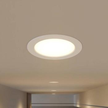 Prios LED-es süllyesztett spotlámpa Rida, fehér. Ø 19 cm, CCT, IP44 kép
