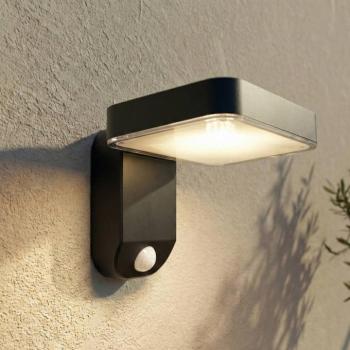 PRIOS LED fali lámpa Tarlson, szögletes, antracit, érzékelővel kép