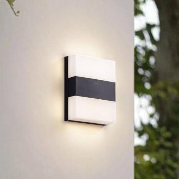 PRIOS LED kültéri fali lámpa Teekon, antracit, 20 cm, IP44 kép