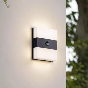 PRIOS LED kültéri fali világítás Teekon, antracit, érzékelő, IP44 kép