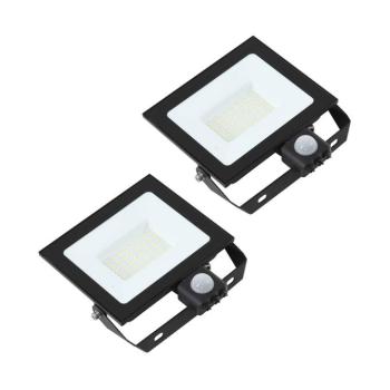 Prios LED kültéri spotlámpa Maikel, 50 W, fém, érzékelő, 2 db-os készlet kép