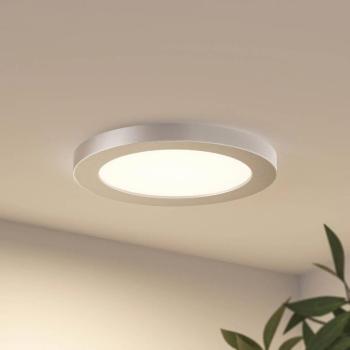 Prios LED mennyezeti lámpa Aureka, Ø 23 cm, ezüst, fém kép