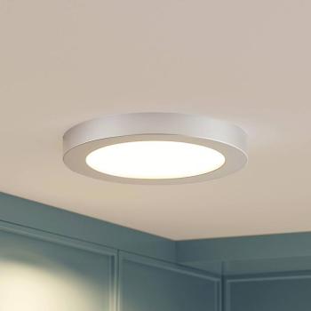 Prios LED mennyezeti lámpa Edwina, ezüst, 23 cm, CCT, IP44 kép