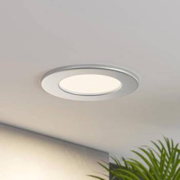 Prios LED süllyesztett lámpa Cadance, ezüst, 12 cm, CCT, IP44 kép