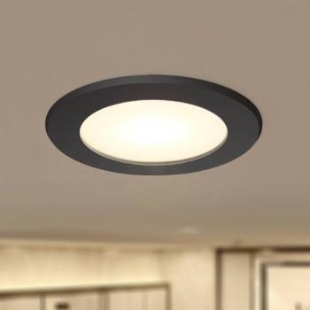 Prios LED süllyesztett reflektor Rida, fekete, Ø 10 cm, CCT, IP44 kép