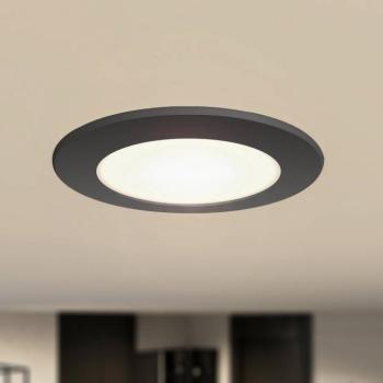 Prios LED süllyesztett reflektor Rida, fekete, Ø 12 cm, CCT, IP44 kép
