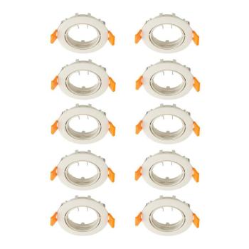 Prios mennyezeti süllyesztett lámpa Fibur, bézs, cink, Ø 8,2 cm, 10 db kép