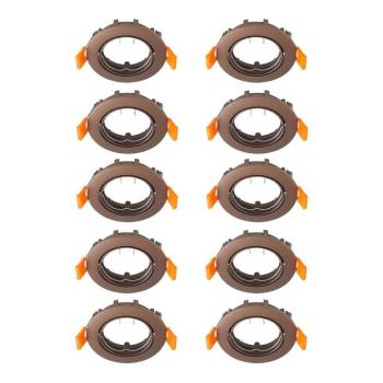 Prios mennyezeti süllyesztett lámpa Fibur, bronz, cink, Ø 8,2cm, 10 db kép