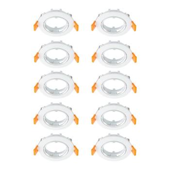 Prios mennyezeti süllyesztett lámpa Fibur, fehér, cink, Ø 8,2 cm, 10 db kép