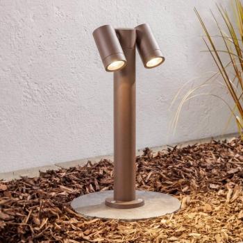 PRIOS Tulimar talapzati világítás, 2 izzós, 45 cm, rozsdás színű, IP65