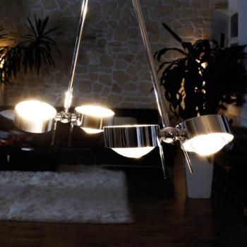 PUK CEILING lógó világítás, 4 izzós, króm, 80 cm kép