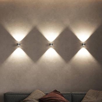 Puk Mini Wall+ LED, átlátszó lencsék, krómozott kép