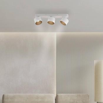 PURE Cup LED mennyezeti spotlámpa, fehér, hossza 56 cm, fém, 3 izzós kép
