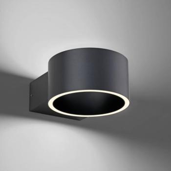 PURE LED fali lámpa Clipse, szürke, alumínium, Ø 15 cm kép