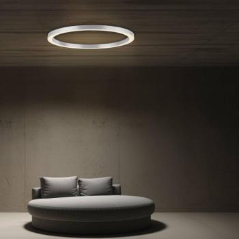 PURE LED mennyezeti lámpa Lines, Ø 70 cm, ezüst színű, CCT kép
