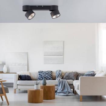 PURE NOLA LED mennyezeti világítás, 2 izzós, fekete kép