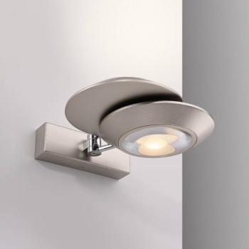 PURE Oculis LED fali lámpa, ezüst színű, 30 cm, vas, 2 izzós kép