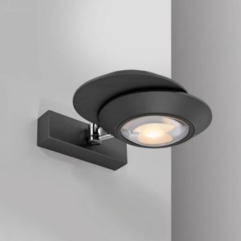 PURE Oculis LED fali lámpa, fekete, 30 cm, vas/üveg, 2 izzós kép
