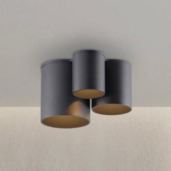 PURE Point LED fürdőszoba mennyezeti világítás, fekete, 18 cm, 3 izzós, IP44 kép