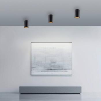 PURE Point LED fürdőszoba mennyezeti világítás, fekete, Ø 6 cm, fém, IP44 kép