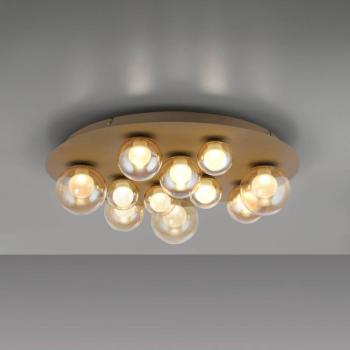 PURE Popup LED mennyezeti lámpa, bronz/borostyán, Ø 60 cm, CCT, 11 izzós kép