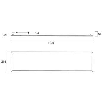 QUANTUM LED-beépíthető panel, fehér, 120x30 cm, DALI, 26 W, UGR19, IP54 kép