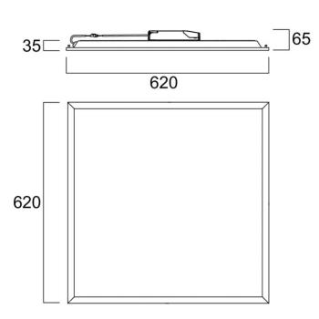 QUANTUM LED-beépíthető panel, fehér, 62x62 cm, DALI, 26 W, UGR19, IP54 kép