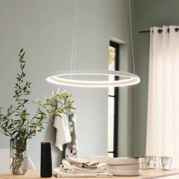 QUILLO LED lógó világítás, bézs, Ø 60 cm, fém, Switchdim kép