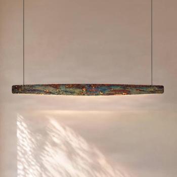 Quitani Persida LED-es függőlámpa, 148 cm, ütőfém, arany