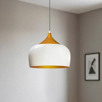 Qwen lógó világítás, fehér/arany, fém, Ø 30 cm