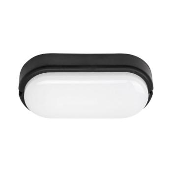 LED lámpatest , mennyezeti , hajólámpa , 15W , ovális , természetes fehér , fekete , kültéri , IP54 , Rábalux , HORT