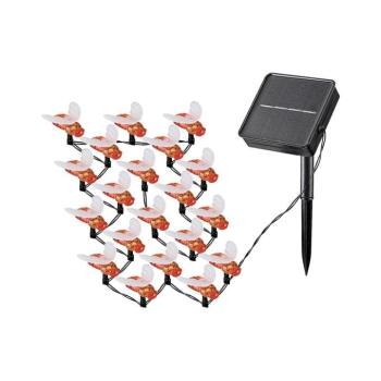 Led fényfüzér , kültéri , napelemes , méhecske , 20 db , 2 m , meleg fehér , IP44 , Rábalux , BOBUS kép