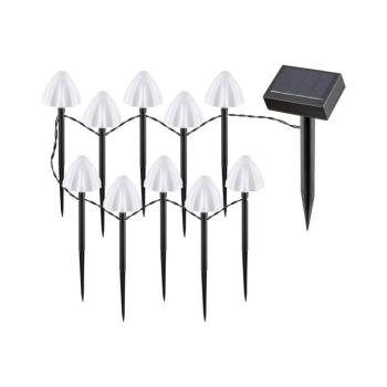 Led fényfüzér , kültéri , leszúrható lámpa , napelemes , gomba , 10 db , 3.7 m , meleg fehér , IP44 , Rábalux , SKADAR kép