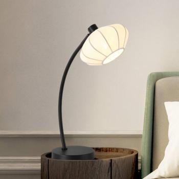 Radiant asztali világítás, fekete-fehér, magasság 48 cm, fém/szövet kép