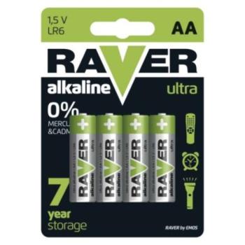 RAVER Alkáli elem AA 4db/bliszter, 1,5V, B7921 kép