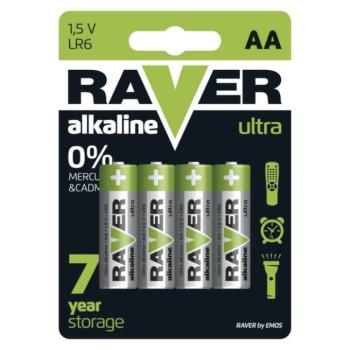 RAVER Alkáli elem AA 4db/bliszter kép