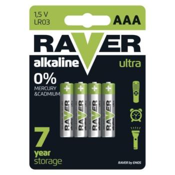 RAVER Alkáli elem AAA 4db/bliszter kép