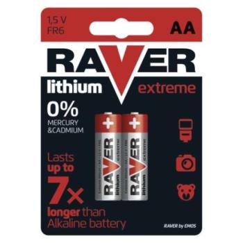 RAVER Lítium elem AA 2db/bliszter kép
