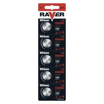 RAVER Lítium gombelem CR2032 5db/bliszter kép