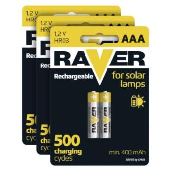 RAVER SOLAR NiMH akkumulátor HR03 (AAA) 6db/bliszter kép