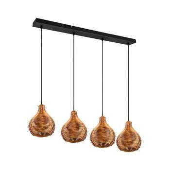 Reality - Kábelen függő csillár SPROUT 3xE14/40W/230V barna/rattan R31294036 kép