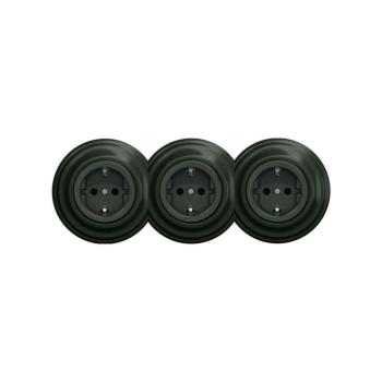 Reblig - Háromaljzatú retro fali aljzat kerettel SCHUKO 230V zöld RG0063+2xRG0062+3xRG0112 kép