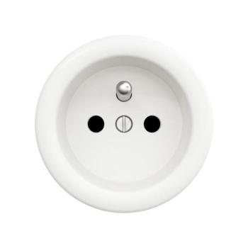 Reblig - Keret nélküli retro fali konnektor 230V hófehér W/ZF