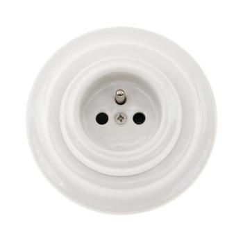 Reblig - Porcelán retro fali dugalj kerettel 250V/16A fehér RGR52AF-W kép