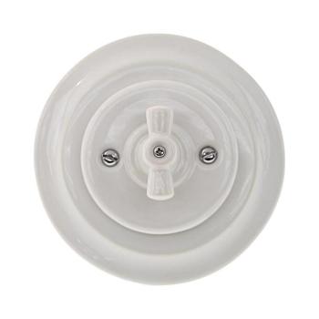 Reblig - Porcelán retro forgókapcsoló kerettel č. 7 fehér RG130A1-W kép