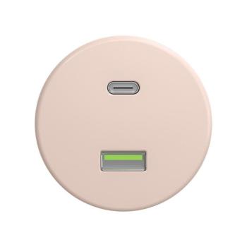 Reblig - Retro A+C USB aljzat keret nélkül, poros rózsaszín R/USB kép