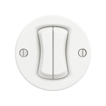 Reblig - Retro dupla lépcsőházi kapcsoló keret nélküli sz. 6+6 hófehér W/V2/66 kép